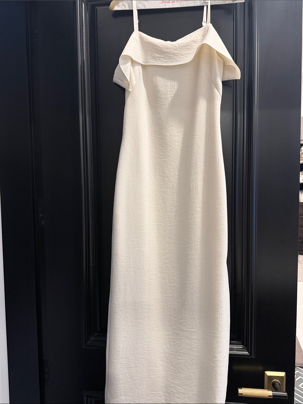 Elizabeth and James Cream Strapless Maxi Dress